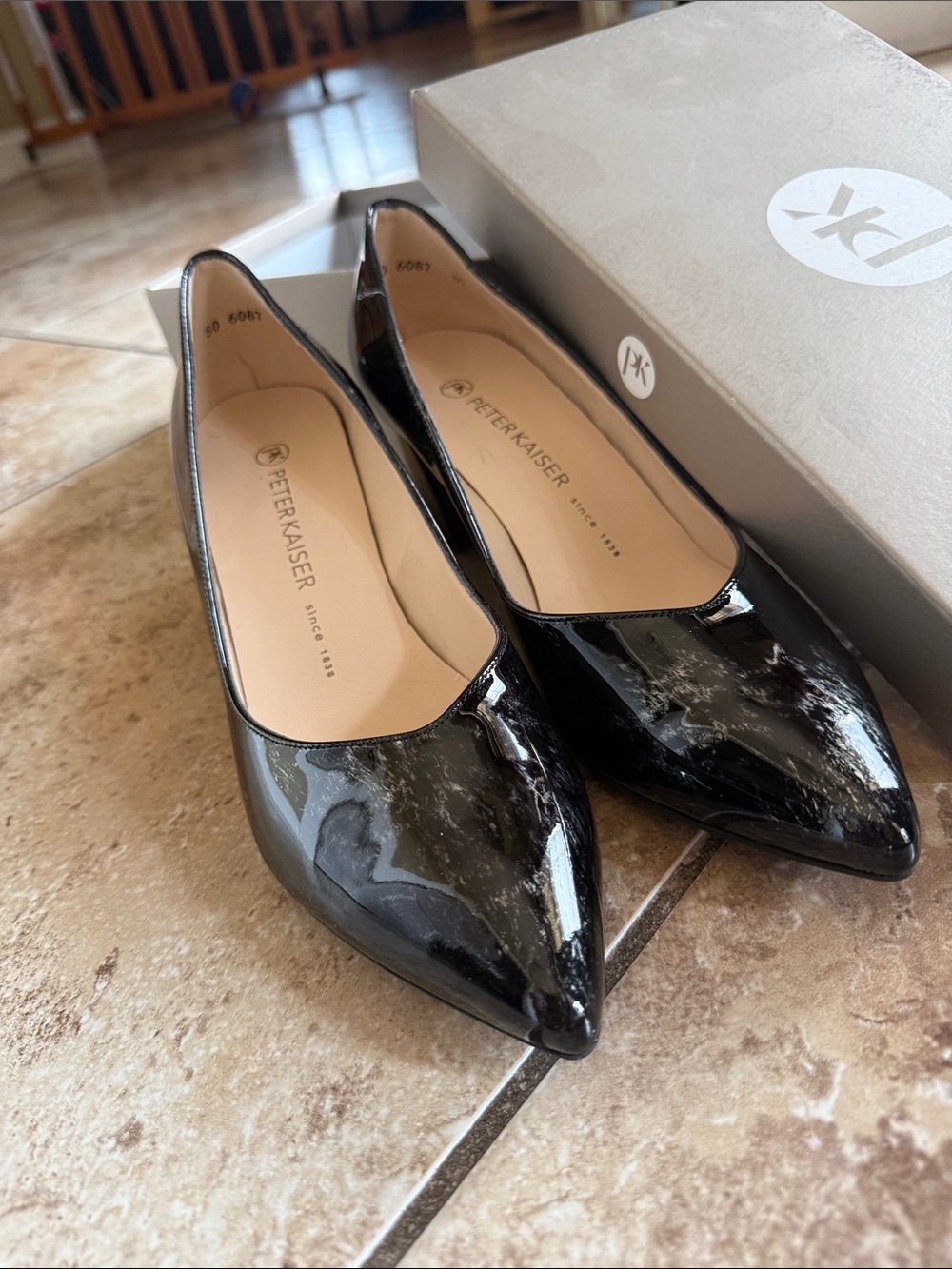 Peter Kaiser Black Patent Pointed-Toe heels